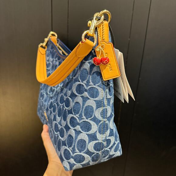 Coach Laurel Shoulder Bag In Signature Denim CY702 & gift receipt - Picture 10 of 16